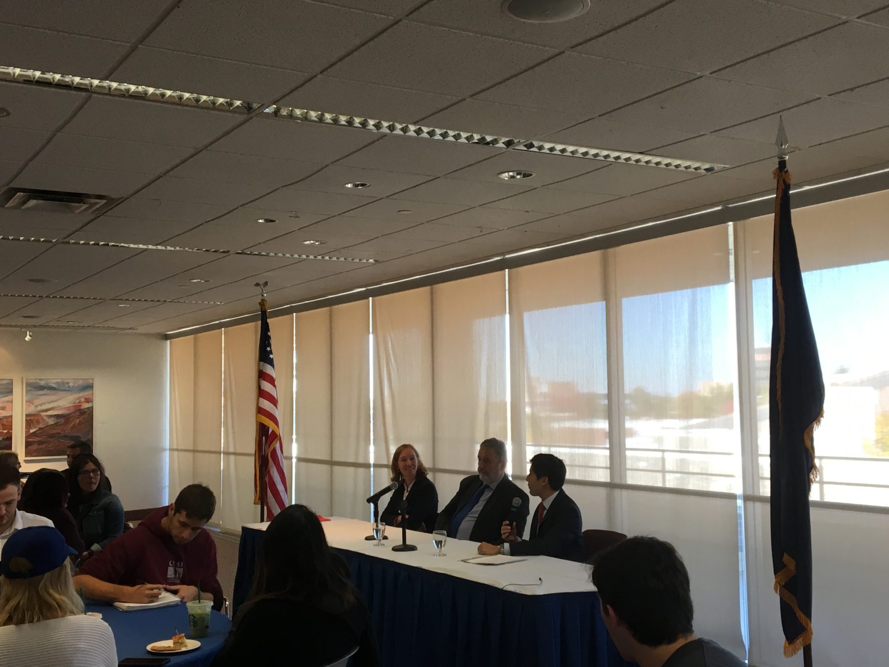 Amb. Haber and Amb. Schuwer participate in a panel on transatlantic relations moderated by Steve Feldstein at Boise State University.