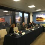 Julie Smith, Lord Browne, Ambassador Lose, and Adonis Georgiadis host a panel on the US-European trade relationship at World Trade Center Utah 