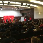 Pizza and politics discussion at the University of Utah 