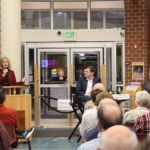 October 19- Angelica Ocampo welcomes an enthusiastic crowd at Peters Township Public library. 