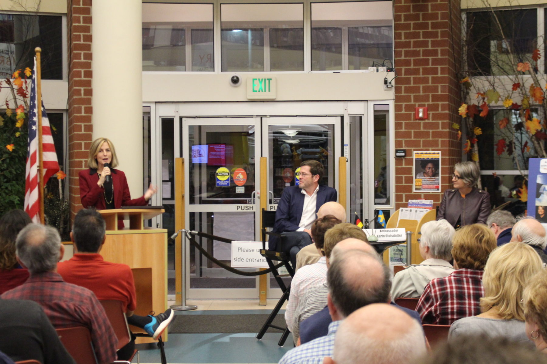 October 19- Angelica Ocampo welcomes an enthusiastic crowd at Peters Township Public library. 
